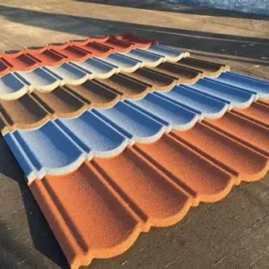 Store stone coated roofing tiles